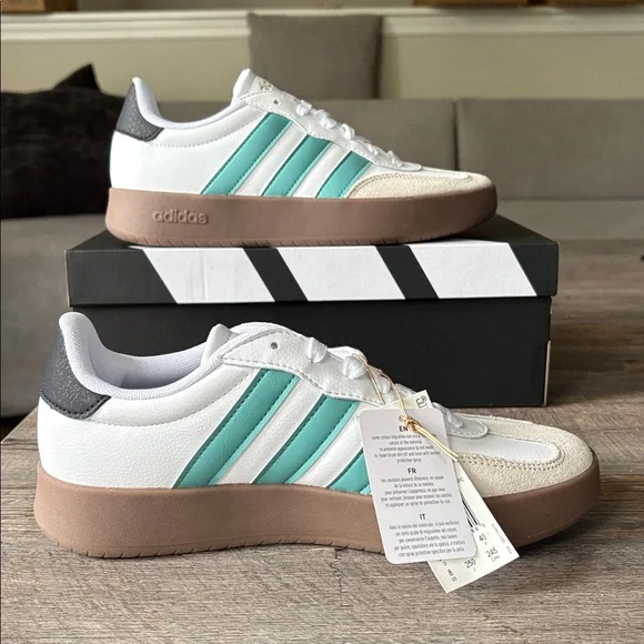 adidas White and Teal Sneakers - Picture 5 of 12